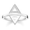 Prsteň "Trojuholník" , D_TR0019-725-14-56, Sterling Silver, 925 Sterling silver, white diamond