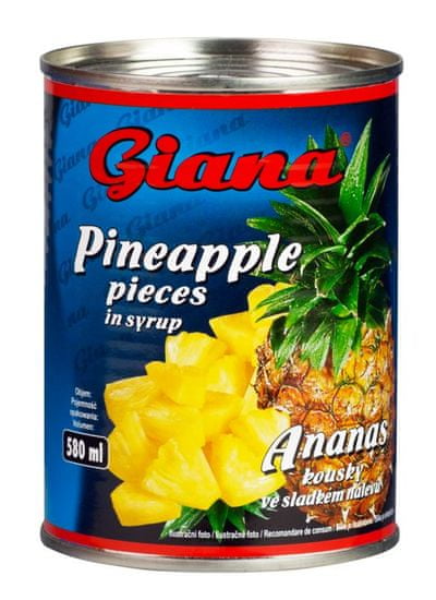 Giana Ananás kúsky v sladkom náleve 12x 565 g