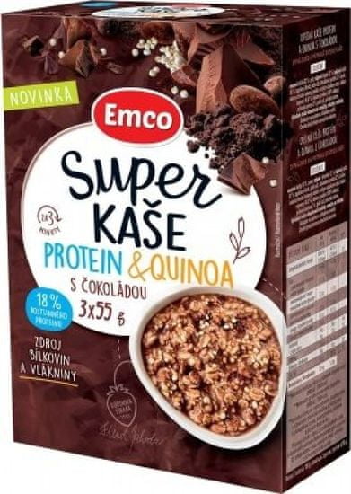 EMCO Super kaša proteín a quinoa s čokoládou 14 × 3x55 g