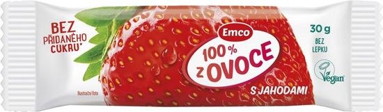 EMCO Tyčinka 100% ovocia jahoda 30 × 30 g