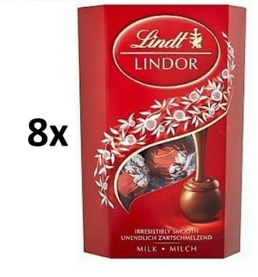 LINDT Lindor Mliečna čokoláda s jemnou krémovou náplňou 8 × 200g