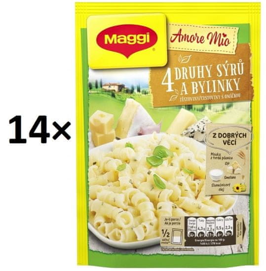 MAGGI Amore mio 4 druhy syra a bylinky cestoviny s omáčkou 14 × 146 g