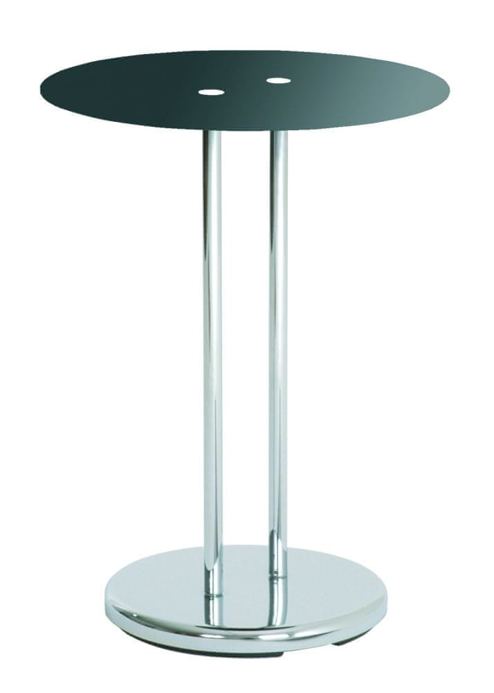 Mørtens Furniture Odkladací stolík Raymond, 55 cm, čierna/chróm