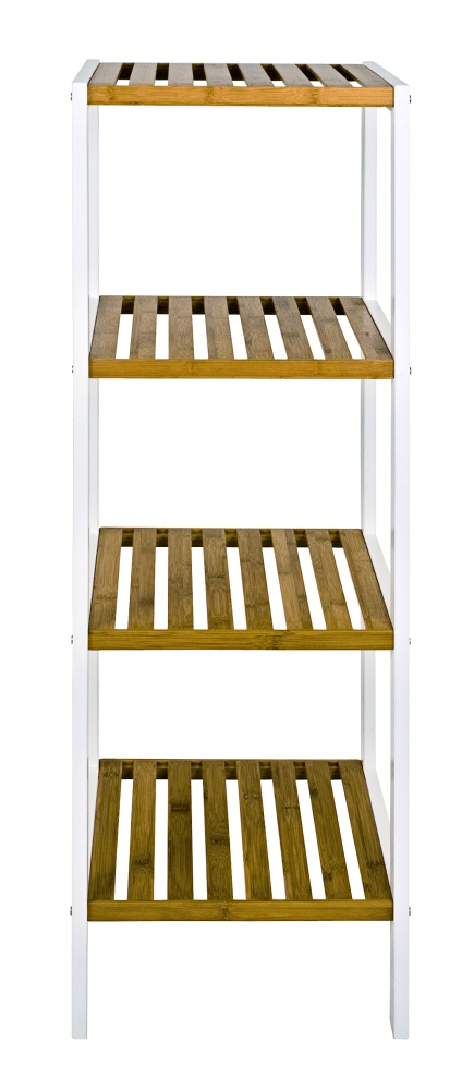 Mørtens Furniture Regál so 4 policami Sune, 112 cm, bambus / biela