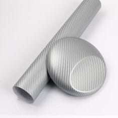 CWFoo Vzorek - 3D Karbonová stříbrná s větší strukturou polepová fólie 10x20cm - interiér/exter