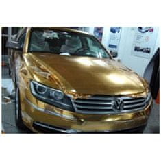 CWFoo chrómovaná zrkadlová 3vrstvová zlatá wrap auto fólia na karosériu 152x500cm