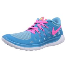 Nike FREE 5.0 (GS), 20 | YOUNG Athletes | GIRL GRADE SCHL | LOW TOP | BLUE LAGOON / PINK POW-WHITE-VLT | 5Y