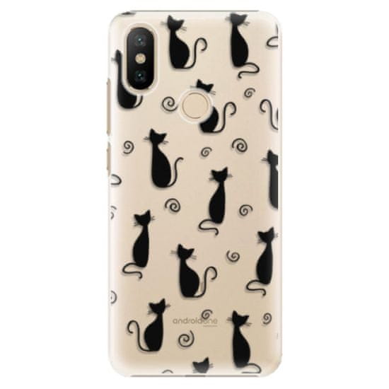 iSaprio Plastový kryt - Cat pattern 05 - black pre Xiaomi Mi A2
