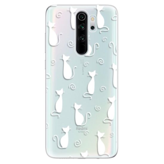 iSaprio Silikónové puzdro - Cat pattern 05 - white pre Xiaomi Redmi Note 8 Pro