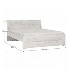 KONDELA Spálňová zostava, skriňa, posteľ 160x200, 2x nočný stolík, biela craft, ANGEL