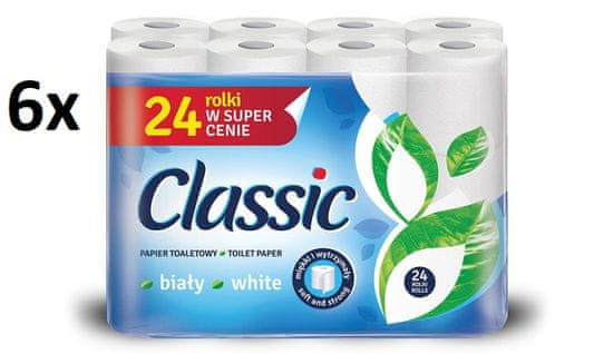 Classic White 6 × 24 ks - 2vrstvový toaletný papier
