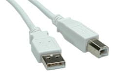 Value Kábel USB 2.0 AB 4,5m, biely/sivý