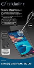 CellularLine Ochranné tvrdené sklo pre celý displej Capsule pre Samsung Galaxy A91 TEMPGCABGALA91K, čierne - rozbalené
