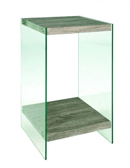 Mørtens Furniture Nočný stolík Heron, 74 cm, číra / dub