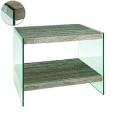 Mørtens Furniture Odkladací stolík Heron, 45 cm, číra / dub