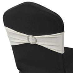 Vidaxl Krémová dekoratívna stuha na stoličku s diamantovou sponou 25 ks