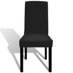 Vidaxl Rovný naťahovací návlek na stoličku, 4 ks, čierny