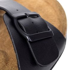Vidaxl Dámske bio korkové sandále s 1 sponou, čierne, veľkosť 40