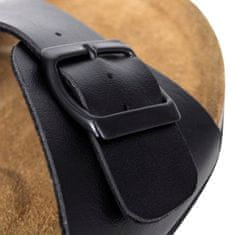 Vidaxl Dámske bio korkové sandále s 1 sponou, čierne, veľkosť 38