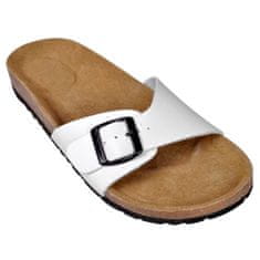 Vidaxl Dámske bio korkové sandále s 1 sponou, biele, veľkosť 36