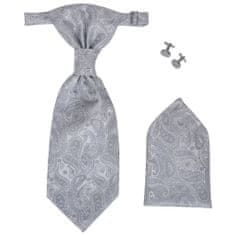 Vidaxl Pánska svadobná vesta s kvetinovým vzorom vrátane veľkosti 50 Silver