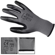 Vidaxl Nitrilové pracovné rukavice, 24 párov, veľkosť 8/M, šedo-čierne