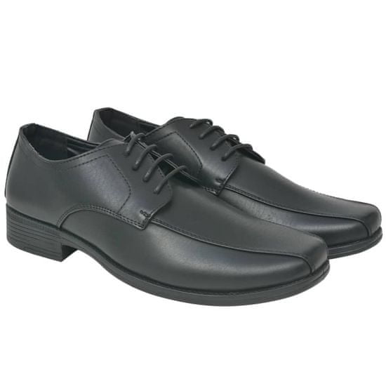 Vidaxl Pánske šnurovacie topánky, čierne, veľkosť 44, PU koža