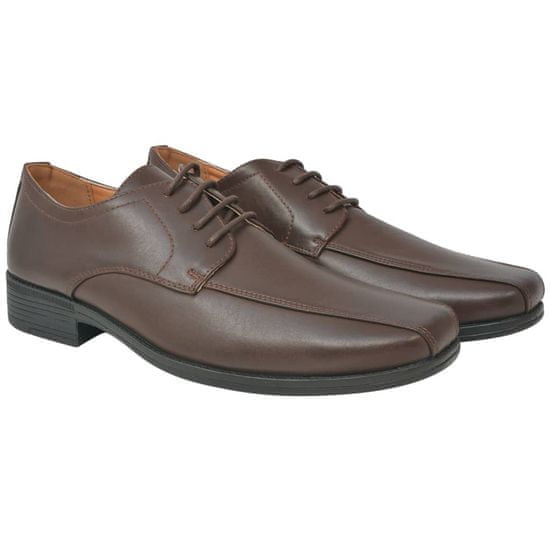 Vidaxl Pánske šnurovacie topánky, hnedé, veľkosť 42, PU koža
