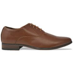 Vidaxl Pánske formálne šnurovacie topánky, hnedé, veľkosť 44, PU koža