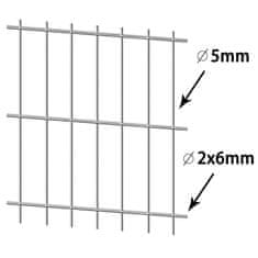 Vidaxl Gabionový plot 2D, oceľ, 2,008x0,83 m, 4 m, strieborná