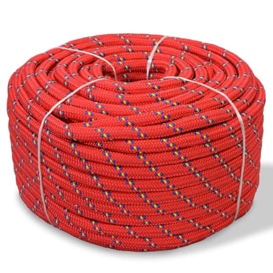 Vidaxl Lodné lano, polypropylén, 10 mm, 50 m, červené