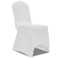 Vidaxl Biele strečové návleky na stoličky, 6 ks