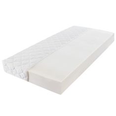 Vidaxl Posteľ s matracom, biela, umelá koža 180x200 cm