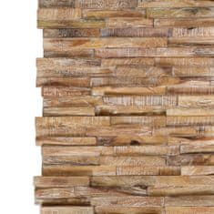 Vidaxl Nástenné 3D obkladové panely z teakového dreva, 10 ks, 1 m2