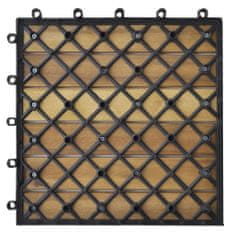 Vidaxl Súprava 10 akáciových podlahových dlaždíc, 30 x 30 cm, vertikálny vzor