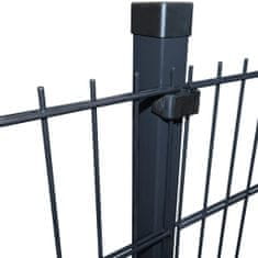 Vidaxl 2D plotové panely so stĺpikmi, 2008x1030 mm, 4 m, sivé
