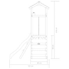 Vidaxl Detské ihrisko+rebrík, šmýkačka, hojdačka 300x197x218 cm, drevo