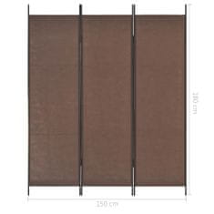 Vidaxl 3-panelový paraván hnedý 150x180 cm