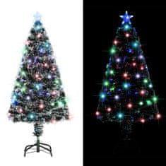 Vidaxl Umelý vianočný stromček, podstavec a LED 120 cm, optické vlákno