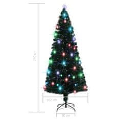 Vidaxl Umelý vianočný stromček, podstavec a LED 210 cm, optické vlákno