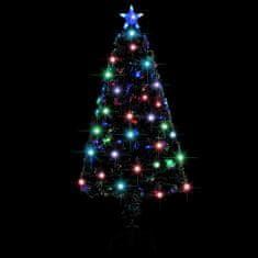 Vidaxl Umelý vianočný stromček, podstavec a LED 120 cm, optické vlákno