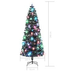 Vidaxl Umelý vianočný stromček, podstavec a LED 240 cm, optické vlákno
