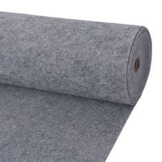 Vidaxl Záťažový koberec sivý 1,6x10 m rebrovaný