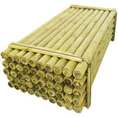 Vidaxl Plotové stĺpiky, 50 kusov, impregnované drevo, 10x240 cm