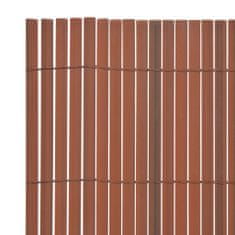 Vidaxl Obojstranný záhradný plot, PVC 90x300 cm, hnedý