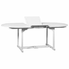 Vidaxl Záhradný stôl, biely 200x100x74 cm, akáciový masív