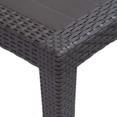 Vidaxl Záhradný stôl hnedý 79x79x72 cm plastový s ratanovým vzhľadom