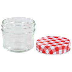 Vidaxl Sklenené zaváracie poháre s bielo-červenými viečkami 96 ks 110 ml