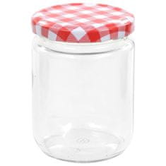 Vidaxl Zaváracie poháre s bielo-červenými viečkami 96 ks 230 ml sklo
