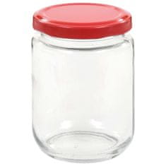 Vidaxl Zaváracie poháre s červenými viečkami 96 ks 230 ml sklo
